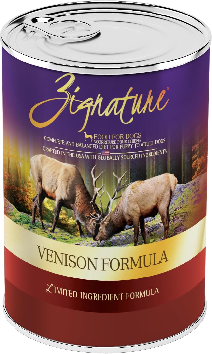 Zignature Venison Limited Ingredient Formula Wet Dog Food 13oz, case of 12 - https://www.farmorganic.shop